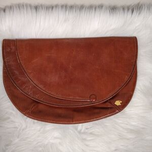 True VTG Leather Clutch Made In Italy BAGHEERA